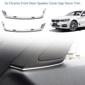 2pcs Front Door Speaker Cover Gap Trim Silver ABS Interior Mouldings for BMW 5 Series F10 2011-2013 Car Interior Accessories