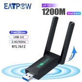 EATPOW WiFi Adapter1200Mbps Dual Band 5G&2.4G WiFi USB Ethernet for Desktop Laptop Wifi Antenna Network Card WiFi Dongle
