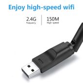 150Mbps MT7601 Wireless Network Card Mini USB WiFi Adapter LAN Wi-Fi Receiver Dongle Antenna 802.11 b/g/n for PC Windows