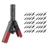 Plastic Rivet Gun 6.3 Inch Poly Hand Riveter Kit For Fastening Door Panels & Automotive Trim With 40 Pieces Of Plastic POM H0O5