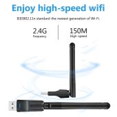 150Mbps MT7601 Mini USB WiFi Adapter Wireless Network Card 802.11 B /g/n Wi Fi Receiver Dongle Set Top Box IPTV Wireless Rece...