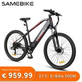 Samebike MY275 500W electric bicycle, 27.5-inch electric mountain bike, 48V 10.4Ah lithium battery