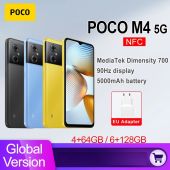 [Only ship to BR country]POCO M4 5G 4+64 Smartphone - 90Hz FHD+ DynamicSwitch display，Corning® Gorilla® Glass, Téléphone Portable