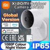Global Version Xiaomi Outdoor Camera AW200 1080P IP65 Waterproof WiFi Color Night Vision Work with Google Home Alexa AI Human