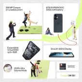 OnePlus Nord CE 3 Lite 5G (Chromatic Gray,Pastel Lime, 8GB RAM, 256GB Storage)