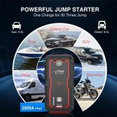 UTRAI 2000A Car Jump Starter Emergency Power Bank Booster Car Battery Starter 12V Auto Starting Device Car battery starter power