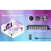 36 LED Black Light, 2 Pack 54W LED UV Bar Blacklight with Remote Control, Light Up 20x20ft for Glow Parties Party Lights Glow in The Dark Party Supplies