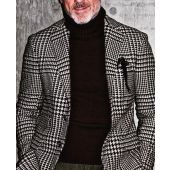Houndstooth Pattern Single Breasted Casual Blazer