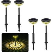 Gohyo Solar Outdoor Lights,Up to 14 Hrs Long Last Auto On/Off,Solar Lights Outdoor Waterproof IP67,4Pack Yard Lights for Yard Garden Landscape Backyard Pathway
