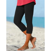 Wisherryy Soft Solid Comfy Cropped Leggings