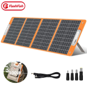 Flashfish 18V 100W Foldable Solar Panel Portable Solar Charger DC Output PD Type-c QC3.0 for Phones Tablets Camping Van RV Trip-TSP-18V-100W-RED