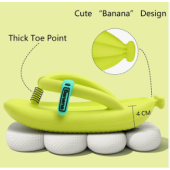 MAIITRIP Unisex Banana Flip Flops for Women Men Cloud Slides Sandals Pillow Non Slip Slippers Bathroom Shower Summer Pool Beach Creative Fruit Shoes