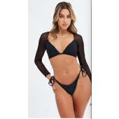 Black Long Sleeve Bikini Set