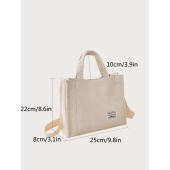 Corduroy Crossbody Bag, Women's Trendy Handbag Casual Shoulder Bag With Adjustable Strap
