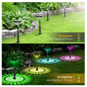 Solar Pathway Lights, Solar Path Lights Outdoor Waterproof Super Bright Up to 12 Hrs, Multicolor & Warm White, Low Voltage Landscape Lights for Garden Yard Driveway Walkway Sidewalk Lawn