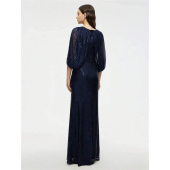 Cloak Sleeve Split Thigh Sequin Formal Dress