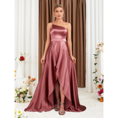 One Shoulder Tulip Hem Bridesmaid Dress