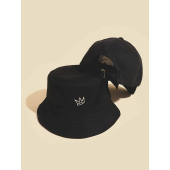 2pcs Men Crown Embroidery Baseball Cap & Bucket Hat