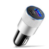 2 Ports USB Car Charger 3A Fast Charging Plug Phone Charger 12V Car Cigarette Lighter To USB A/Type-C Adapter For Xiaomi Redmi
