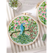 1pc Polyester Hand Embroidery Kit, Modern Peacock Pattern Hand Embroidery Kit For Home