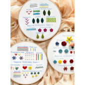 Embroidery Kit Beginners Embroidery Practice kit, 3 Sets Hand Embroidery Starter Kit with 1 Hoop Learn 25 Different Methods for Craft with Embroidery Skill Techniques