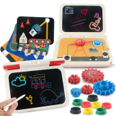 2-in-1 DIY LCD Drawing Board Multi-function Plug-in tablet Hand Writing Board 270 Degrees Foldable Children's Toy - Green