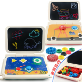 2-in-1 DIY LCD Drawing Board Multi-function Plug-in tablet Hand Writing Board 270 Degrees Foldable Children's Toy - Green