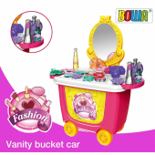 Simulated Small Supermarket Trolley Tool Car Fast Food Car Ice Cream Car Makeup Car Medical Car Barbecue Car Family Toy Set DIY Gifts - 3