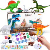 Pickwoo Dinosaur Painting Kit-Paint Your Own Sets Kids Science Arts and Crafts Sets with 12 Color Safe and Non-toxic, Dinosaur Toys Easter Crafts Gifts Kids Boys & Girls - 01