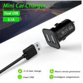 Universal Car Charger Dual USB Port Smart Phone charger 5V 3.1A Car Cigarette Lighter Mobile Phone Universal USB Car Charger