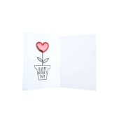 1pc Mother's Day Heart Design Greeting Card, White Paper Thank You Card For Mother's Day