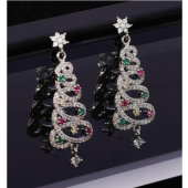 1 Pair of Christmas Ear Studs Adorable Christmas Tree Shape Earrings Ear Jewelry