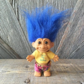 Blue Hair Mini PVC Vintage Trolls Doll