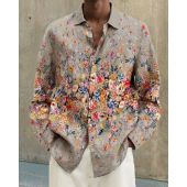 Men's cotton&linen long-sleeved fashion casual shirt 146c
