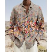 Men's cotton&linen long-sleeved fashion casual shirt 146c