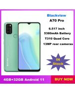 [German warehouse]BLACKVIEW A70 Pro Android 11 Smartphone 6.517 Inch Display Quad Core 4GB RAM+32GB ROM 5380mAh 13MP + 5MP Camera 4G Mobile Phone