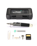 HS-1115K Soldering Iron Professional 10 in 1 Soldering Iron Set Butane Gas Soldering Iron Set 26ml Welding Torch Kit Tool - Gold