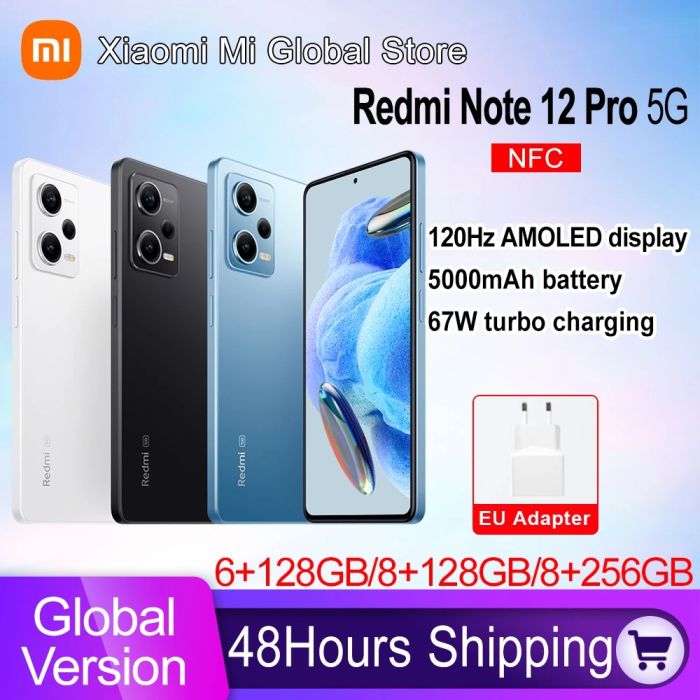 Xiaomi Redmi Note 12 Pro 5G Smartphone Global Version NFC AMOLED Display MTK Dimensity 1080 50MP Camera 67W Charger