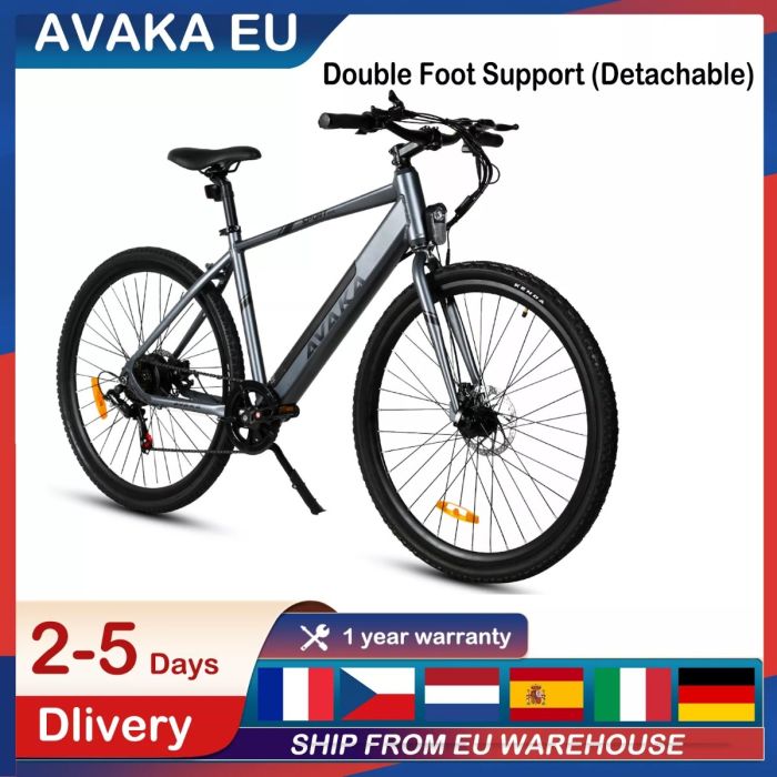 AVAKA R3 Electric Bike Double Foot Support (Detachable) 350W Motor 36V 12.5Ah Electric Bicycle Max Speed 32km/h LCD Display 