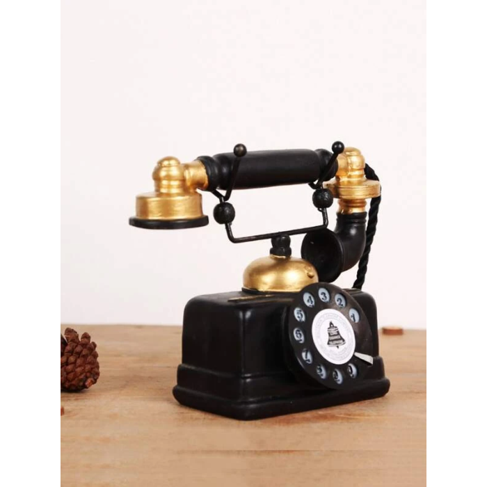 1pc Polyresin Decorative Telephone, Vintage Design Decorative Phone Model For Decoration