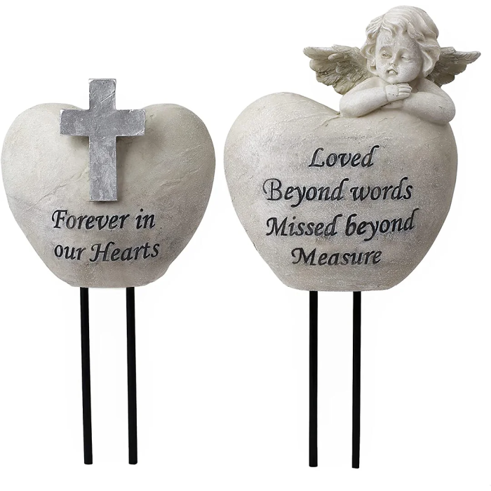 Angel and Cross Vases | Cemetery Decorations for Grave